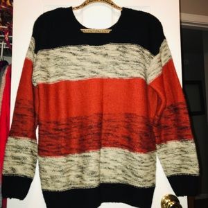 Angie Round Neck Color Block Sweater
